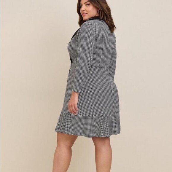 Women’s torrid 18 Houndstooth Mini Stretch Satin Tuxedo Dress XXL - Picture 15 of 16